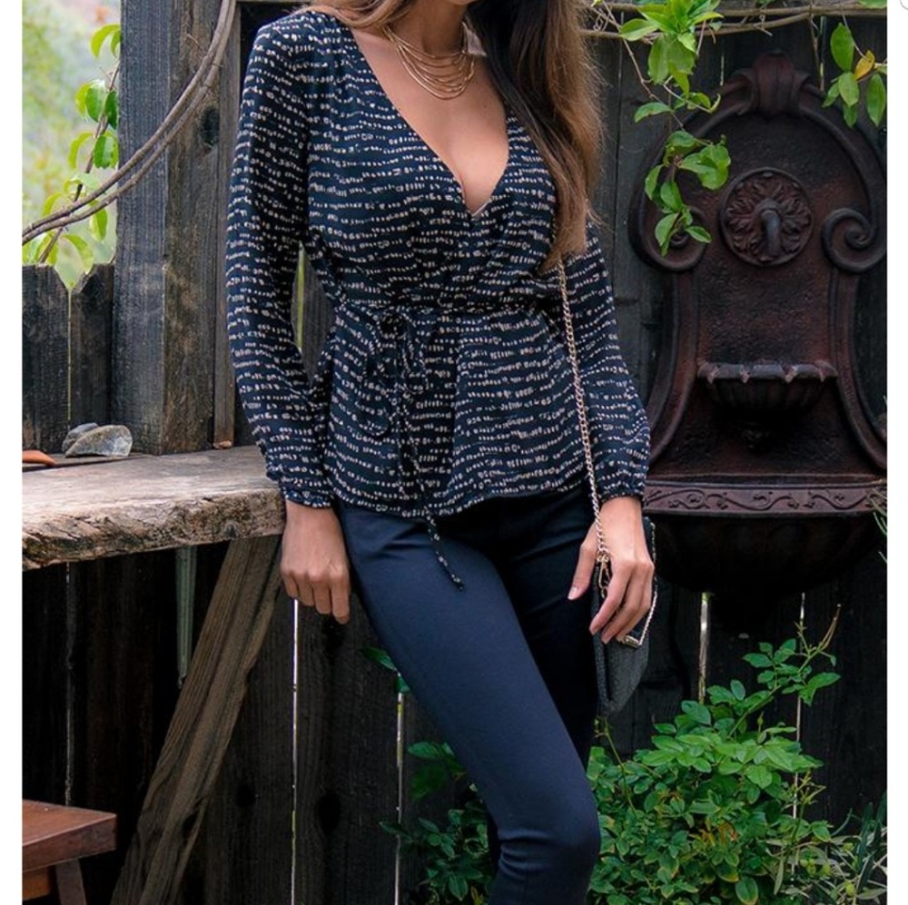 Wrap tie blouse